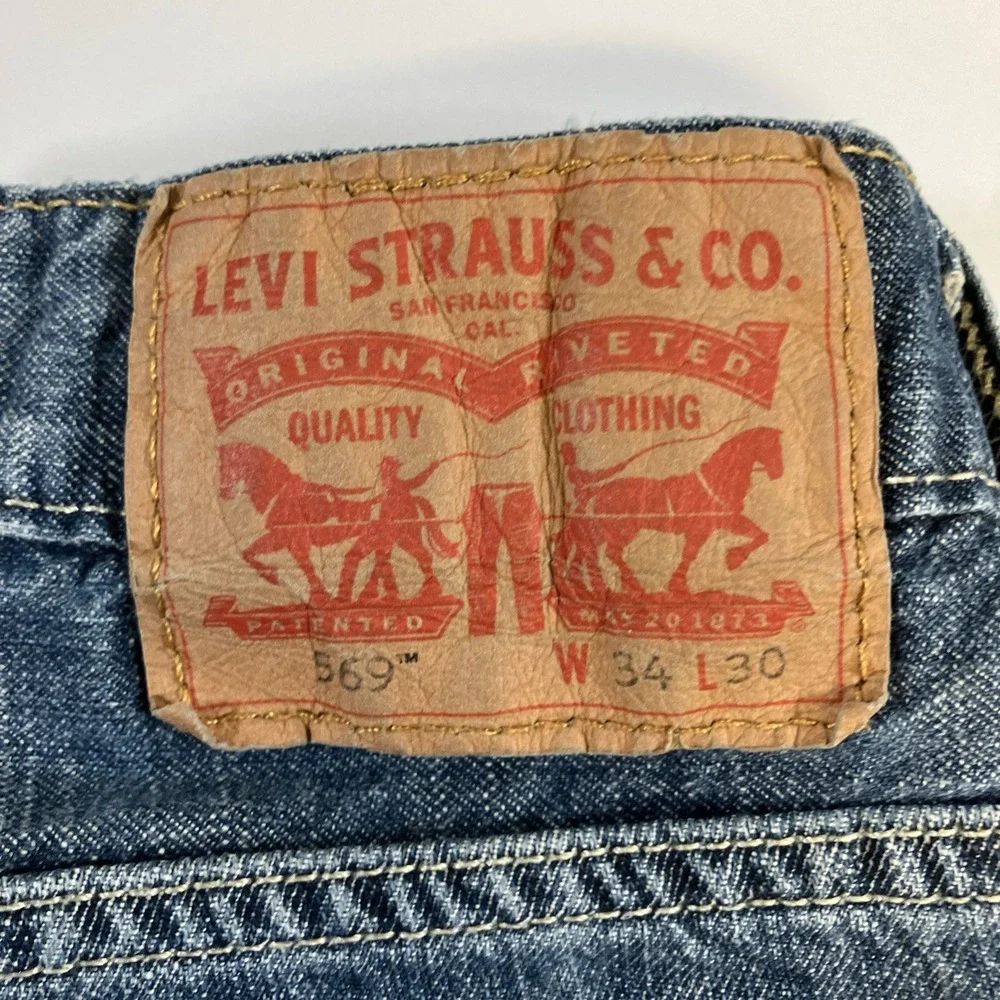 Levi's 569 Jeans Men's 34x30 Blue Loose Straight 100% Cotton Denim